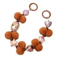 thumbnail image 2 of Ziurtnc Colorful Beaded Phone Lanyard Plush Balls Wristband Heart Star Wrist Strap Colorful Smile Beads Anti-lost Chain Cellphone Strap Hanging Cord, 2 of 8