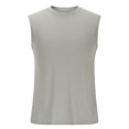 thumbnail image 4 of Kmdttou Adult Short Sleeve Crew Neck T-Shirt Sports Sleeveless Top Gym Muscle Shirt Fitness Running Sports Swimming Shirt Solid Color Sleeveless Top on Clearance (Size:S-3XL), 4 of 6