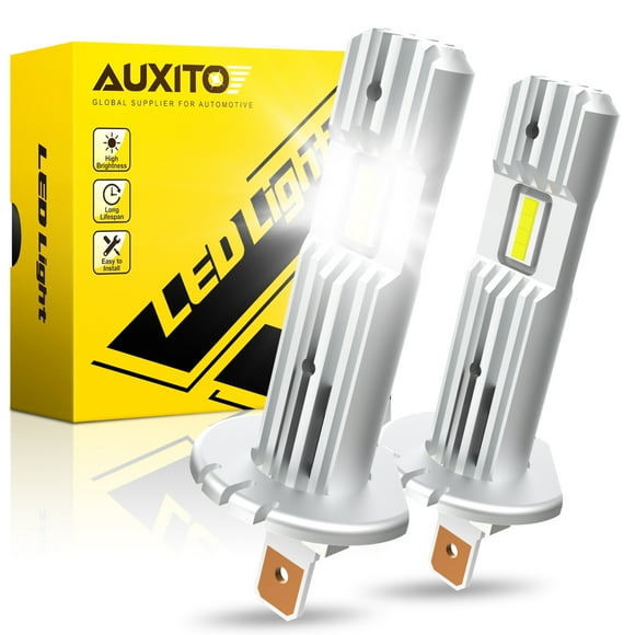 AUXITO H1 A Mené l'Ampoule de Phare, 6500K Xénon Blanc, Mini Phare Sans Fil de Taille, Pack de 2