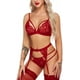 thumbnail image 5 of Conjunto de lencería de mujer con encaje Teddy Strap Babydoll Body con ligueros Ormromra WRMH-1293-2, 5 of 6