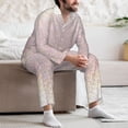thumbnail image 7 of Yiaed Glitter Light Pearl Print Men’s Pajamas Set - Long Sleeve Button Down Sleep Shirt and Pajama Bottoms Sleepwear Set Mens Pjs Sets Men's Pajama Bottoms-XX-Large, 7 of 7