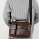 thumbnail image 3 of Bolso de hombro cruzado de cuero texturizado | Bolso de mano ligero y espacioso con correa ajustable | Negro/Marrón/Caqui | 29x20x7cm | Viaje Multi Compartimento Accesorio Diario para Mujeres, 3 of 6