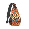 thumbnail image 2 of ZNDUO Sling Bag, Men Shoulder Backpack Small Cross Body Chest Sling Backpack-Vintage South American Geometry Pattern, 2 of 8