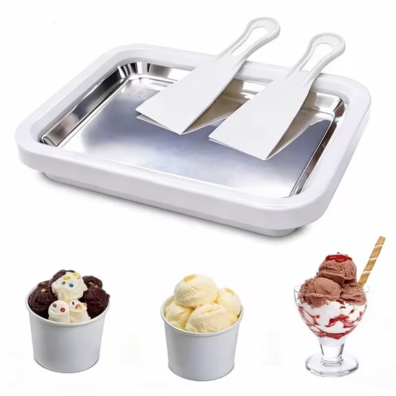 QAEECMA Ice Cream Roll Maker Rolled Ice Cream Machine, Sweet Spot Pan, Instant Cold Plate, Ideal for Making Rolled Ice Cream Soft Serve Slushies Frozen Yogurt Sorbet and Gelato (Milk White)
