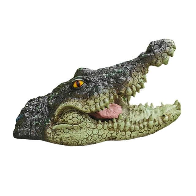 koolsoo Crocodile Head Decoy Pond Float Realistic Floating Crocodile Decoy Floating Fun 5