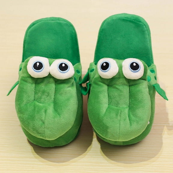 Crocodile Cotton Slippers Home Shoes Lightweight Anti Skid with Moving Mouth 36 to 39
