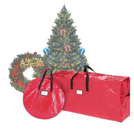 UPC: 0819732021210 | Elf Stor 83-DT5523 5077 Storage Christmas Tree Storage Wreath Bag – 9 ft. & 30 in. – Red