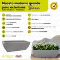 thumbnail image 4 of Maceta moderna para exteriores tipo jardinera 45 cm de largo BOXE color gris stone de Polietileno ultra ligera Artego Japi Hecho en Brasil, 4 of 7