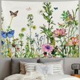 thumbnail image 2 of Creowell  Floral Plant Tapestry Colorful Herb Tapestries Wild Flower Plants Tapestry Nature Scenery Butterfly Tapestries for Room 60x50inch, 2 of 6