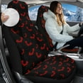 thumbnail image 2 of Uorisanigo Car Seat Covers 2 PCS Premium Blanket Cloth Front Set, Black Red Bat Car Interior Accessories, Soft & Breathable, Premium Non-Slip Seat Covers for Van, SUV, Truck, Pickup, 2 of 7