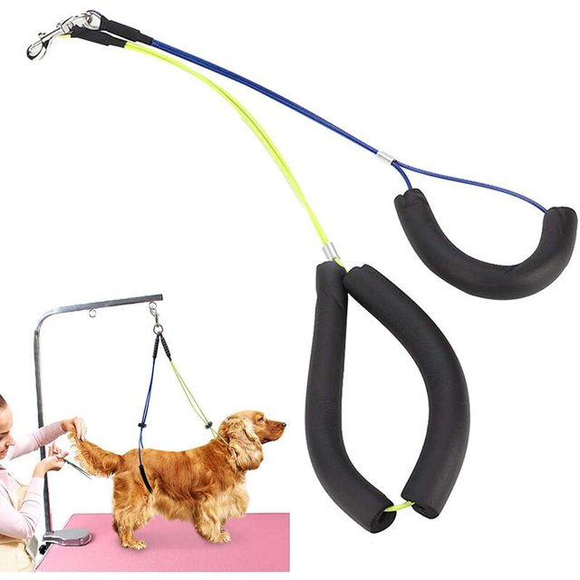 Correa de aseo para mascotas, mesa de aseo, cuerda ajustable para el cuello y soporte para el vientre, cinturón para el vientre, mesa de aseo para mascotas inversa de una pieza esquí esquí Gafas de esquí
