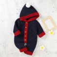 thumbnail image 2 of Generic Boys Warm Pullovers Baby Girls Boys Cotton Christmas Xmas Knitted Hooded Sweater Romper Jumpsuit Outfits Fall Winter Clothes(Blue,6-12 Months), 2 of 9