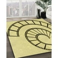 thumbnail image 3 of Ahgly Company Machine Washable Indoor Round Transitional Sun Yellow Area Rugs, 6' Round, 3 of 7