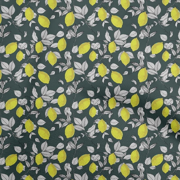 oneOone Polyester Spandex Teal Green Fabric Tropical Leaf Quilting Supplies Print Sewing Fabric By The Yard 56 Inch Wide