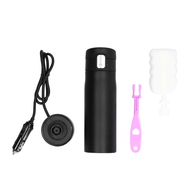 Hervidor eléctrico de acero inoxidable para coche, 380 ml, protección múltiple, para electromóviles al aire libre
