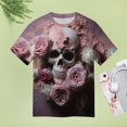 thumbnail image 5 of Skull T-Shirt O Neck Retro Print Big Size T-Shirts Short Sleeve Tees Womens Pretty Design, 5 of 5