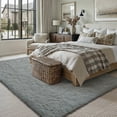thumbnail image 2 of BERTHMEER 6'x9' Shag Area Rugs for Bedroom Dorm Entrance Laundry Entryway Modern Contemporary Plush Soft Carpets Indoor Fuzzy Fluffy Washable Throw Rugs, Light Gray, 2 of 3
