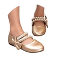 thumbnail image 3 of newwalpole Toddler/Little Girls' Ballerina Flat Mary Jane Princess Dress Shoes - Wedding School Party Gold for Size 12, 3 of 9