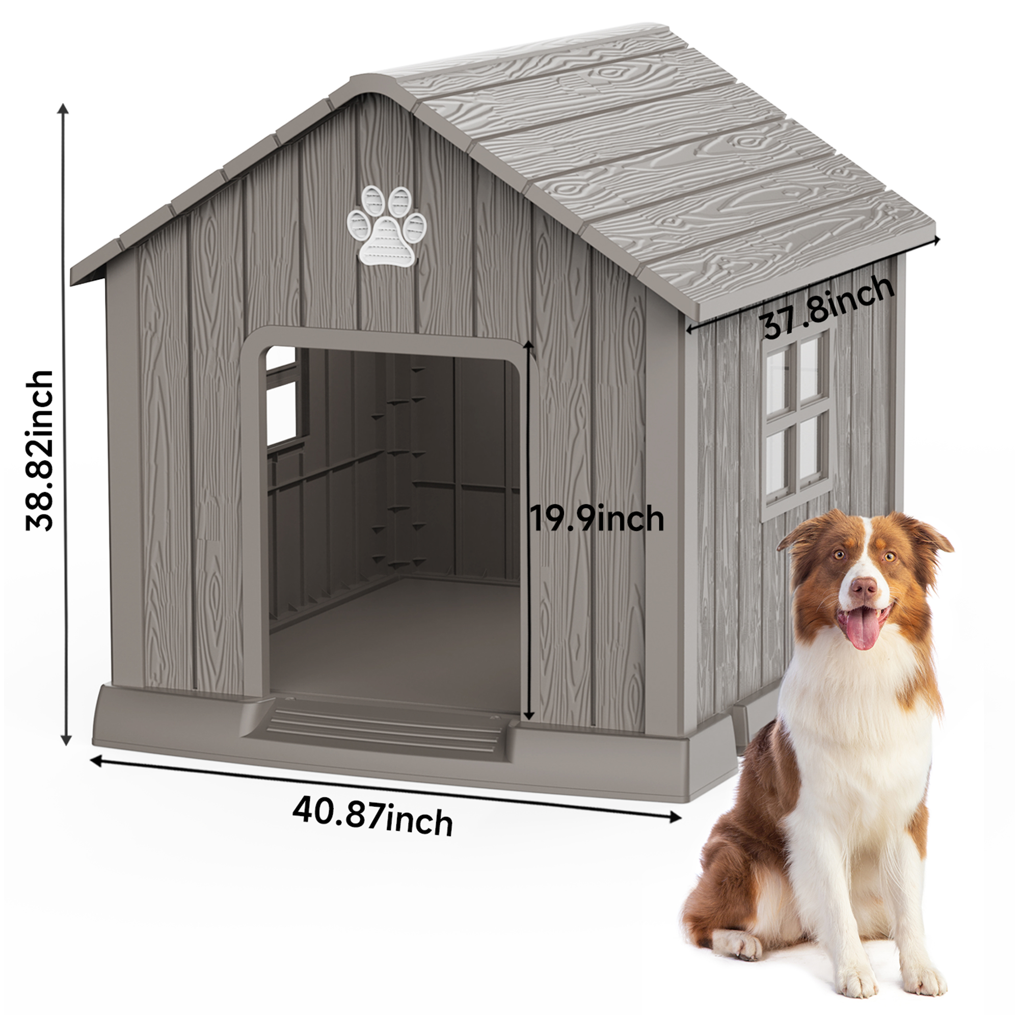 MAYEERTY All-Weather Outdoor Dog House, UV-Protected Pet Shelter for Garden Retreat