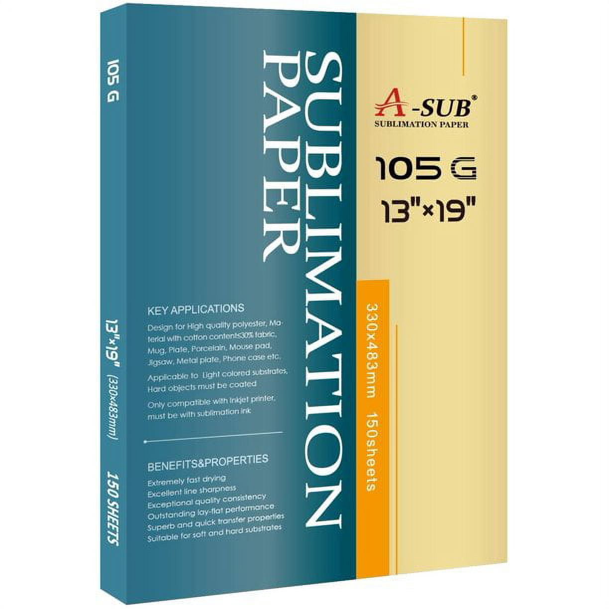 A-SUB Sublimation Kit for 150 Sheets A-SUB Sublimation Heat Transfer Paper 13X19 Inch + A-SUB Sublimation Ink 480ML