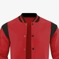 thumbnail image 3 of Men's Fleece-Lined Varsity Jacket Causal Slim Fit Cotton Letterman Baseball Bomber Jackets Coat, 3 of 5