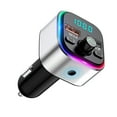 thumbnail image 2 of Car MP3 Player Dual USB Car Audio Adapter LED Car MP3 Player Colorful LED Bluetooth V5.0 MP3 Player Charger, Silver, 2 of 8