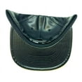 thumbnail image 3 of Solid Black Faux Leather Flat Bill Snapback, 3 of 3
