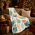 thumbnail image 3 of Jungle Animals Behind Tropical Leaves in Soft Colors, Playful Pastel for Animal Illustration Enthusiasts, Just Because Gift, Flannel Blanket with Home Decor for Bedroom and Living Room, 3 of 9
