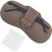 Leather Glasses Case Slim Sunglasses Pouch Lightweight Travel Portable Squeeze Top Soft Eyeglasses Cover Holder
