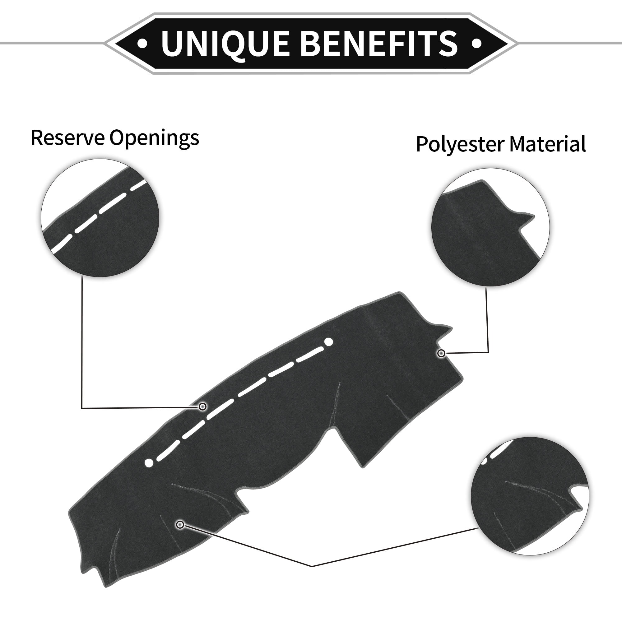 Dash Cover Compatible for Hyundai VeraCruz 2007-2012, Non-Slip Polyester Silicone Gray Front Dashboard Cover Mat Pad Carpet