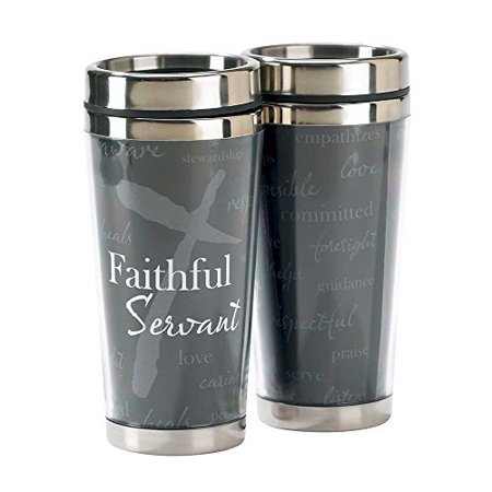 

Black Faithful Servant Cross 16 Oz. Stainless Steel Travel Mug with Lid