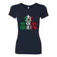 thumbnail image 2 of Wild Bobby Mexican Queen Latin Pride Women Slim Fit Junior Tee, Navy, XX-Large, 2 of 5