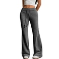 thumbnail image 2 of KPOPLK Women's Low Rise Flare Sweat Pants Drawstring Elastic Waist Bell Bottom Sweatpants with Pockets Casual Lounge Trousers,Size XXL, 2 of 7