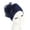 Cyan, variant on Women Big Flower Stretchy Beanie Turban Bonnet Chemo Cap for Cancer Patients Ladies Bandanas African Head Wrap