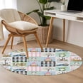 thumbnail image 4 of Easter Round Area Rug 3Ft Washable Small Circle Rugs for Kitchen Entryway, Spring Rabbits Colored Eggs Gnomes Trucks Plaid Non-Slip Carpet Floor Mats Indoor Outdoor Carpet Runner Aesthetic Home Decor, 4 of 8