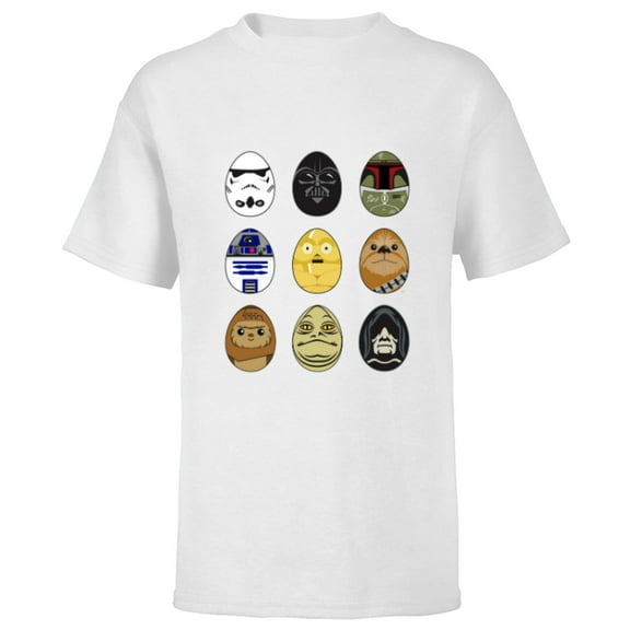 Star Wars Original Trilogy Classic Characters Easter Eggs - Short Sleeve T-Shirt for Kids - Customized-White