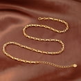 thumbnail image 4 of 18K Gold Plated Link Chain Choker Necklace for Women Short Adjustable Twist Chain Necklace Minimalist Layering Jewelry for Women 16”, 4 of 7