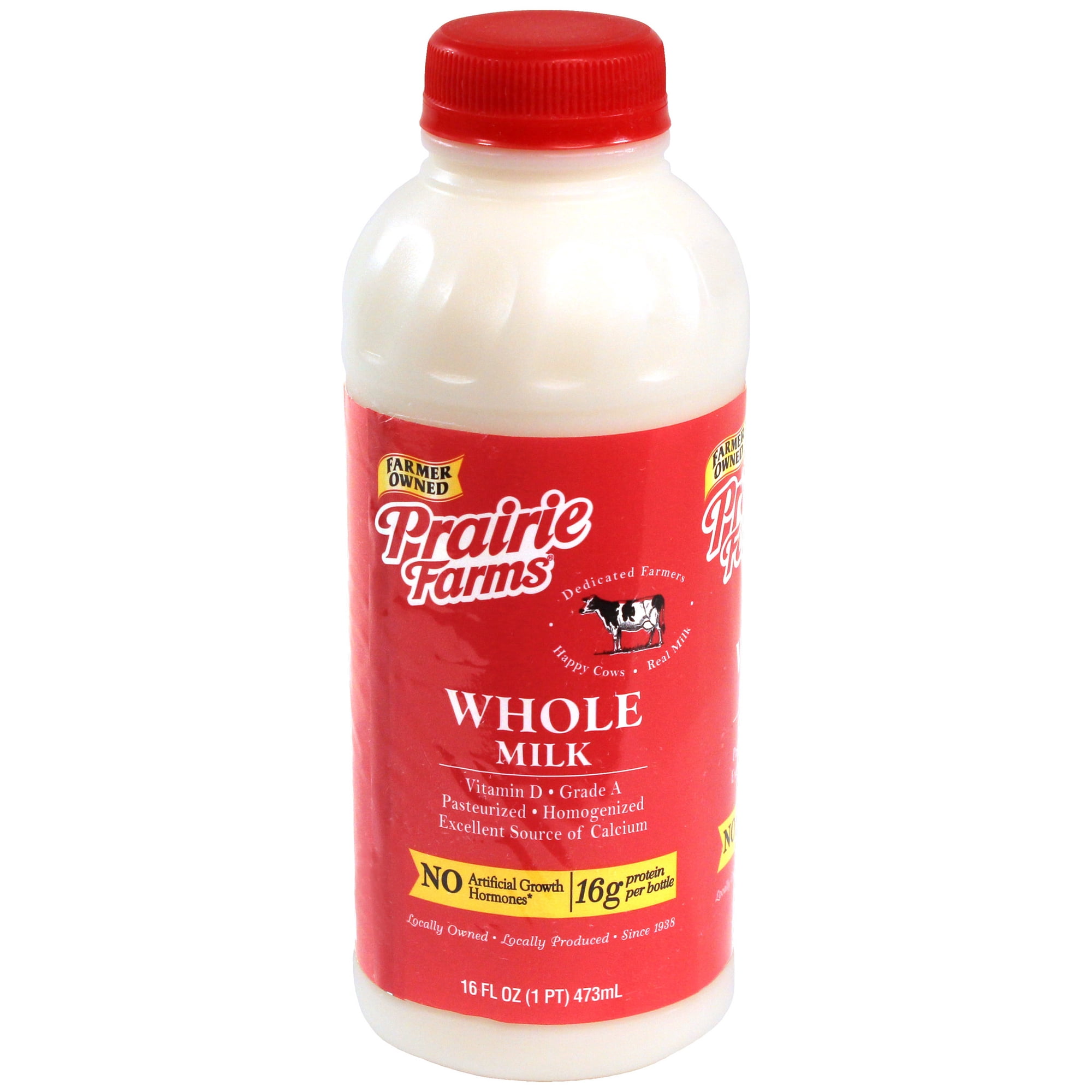 Prairie Farms Whole, Vitamin D Milk, Pint, 16 Fl Oz