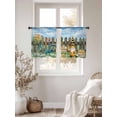 thumbnail image 3 of Sunflower Sheer Curtains 54 Inch Length 2 Panels Set Window Treatments, Gnomes Summer Botanical Pastoral Wooden Rod Pocket Semi Curtains for Living Room/Bedroom/Kitchen Décor, 104"W x 54"L, 3 of 7
