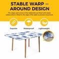 thumbnail image 4 of Blue Spring Floral Table Cloths for 6 Foot Rectangle Tables, Elegant Flowers Summer Botanical Patio Waterproof Elastic Fitted Tablecloths, Washable Rectangular Table Cover for Camping, 4 of 8