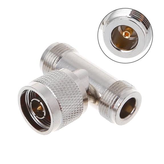 Yammee for T Shape N Male To 2 N Female Triple RF Connector 3-way Coaxial Adapter