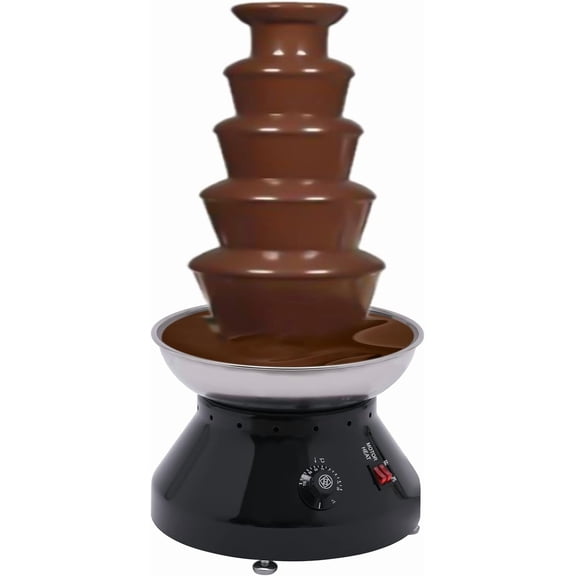 Chocolate Fountain, 5 Tier Chocolate Melting Heating Machine with Large Capacity Removable Tower Layer Good Heat Dissipation and Temperature Control Hot Chocolate Fondue Tower
