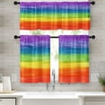 thumbnail image 1 of Colorful Stripes Kitchen Curtains Rainbow Window Curtains and Valances Set 36 Inch, Abstract Painting Art Short Tier Curtain for Kitchen, Modern Small Kitchen Decor, 1 of 5