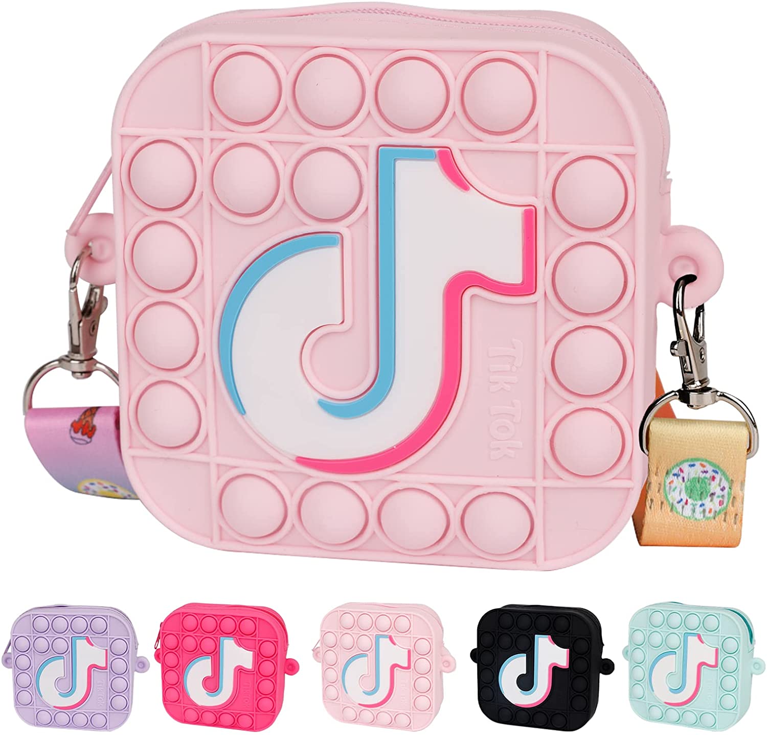 Tik Tok Pop Purse Crossbody Fidget Toys for Girls Women, Mini Cute Popper Sensory Toys Shoulder