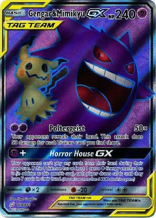 Gengar & Mimikyu GX 164/181 Full Art Ultra Rare NM Sun & Moon Team