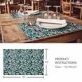 thumbnail image 3 of Placemats Set of 8, Dark Green Spring Floral Woven Placemat, Linen Place Mats for Kitchen/Dining Tables, Farmhouse Flowers Elegant Pastoral Washable Table Mats for Party, 3 of 8