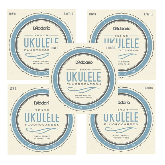D'Addario Ukulele Strings Fluorcarbon 5-Pack EJ99TLG Uke Tenor Pro-Arte Low G