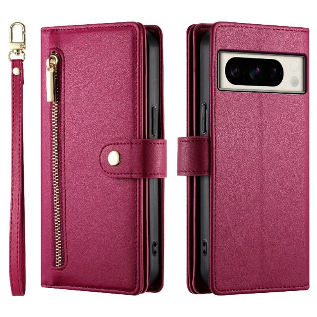 GANGXUN Étui à Rabat en Cuir pour Google Pixel 8 Pro - Sangles Longues et Courtes, design Portefeuille