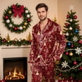 thumbnail image 5 of Jkety Family Christmas Pajamas Matching Sets Satin Long Sleeve Holiday Casual Lounge Soft Xmas Silk Pjs Two Piece Sets, 5 of 7