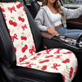 thumbnail image 4 of Eheartsgir Cherry Bow Car Front Seat Covers, 2 Pack Quilted Padded Polyester Seat Protector, Removable Machine Washable for SUV and Truck Pet Use, 4 of 7
